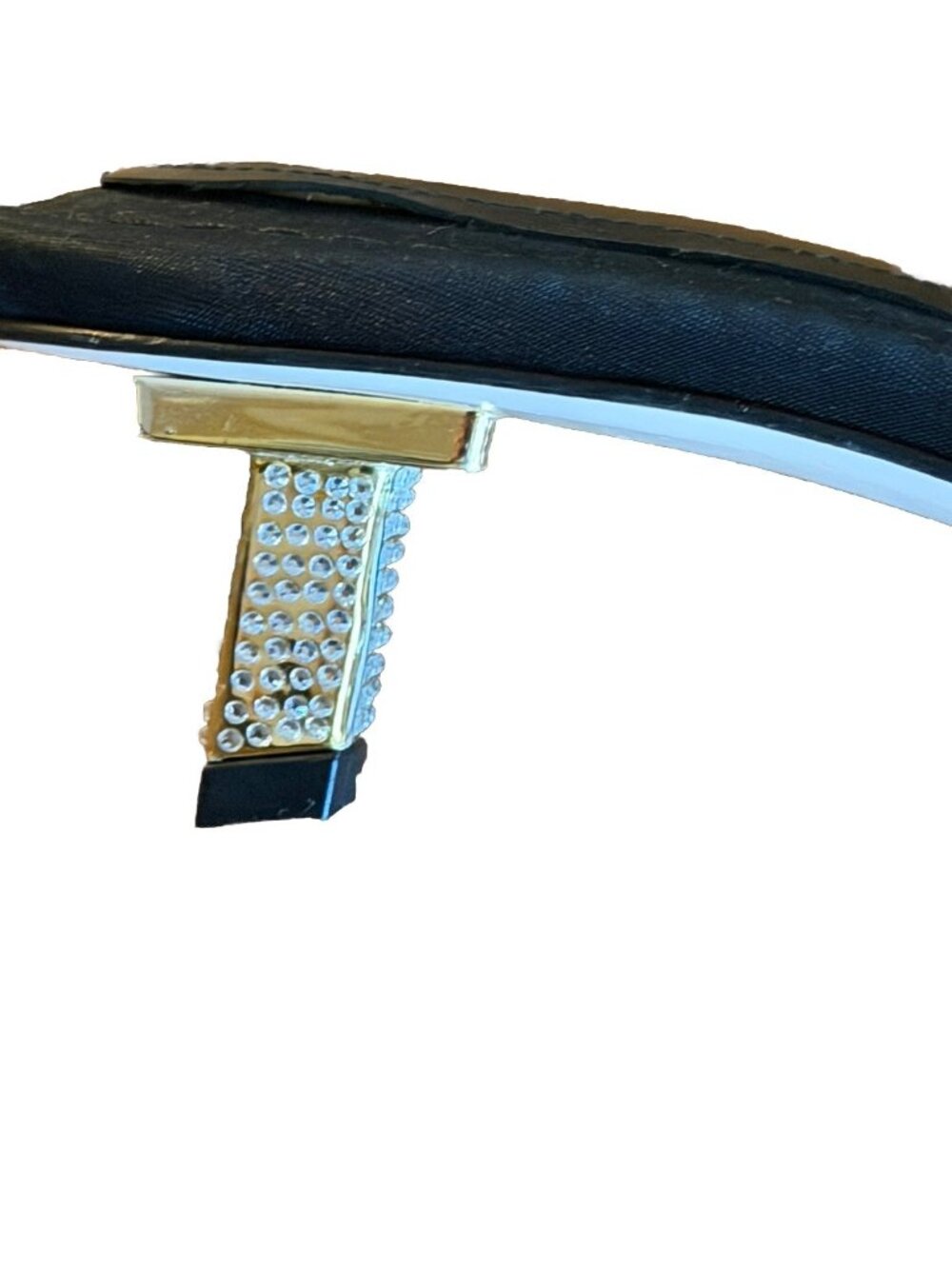 Good American jeweled heel square toe slides size 8 NEW! - Picture 4 of 8